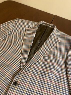 2025 Charles Robertson MTM Brown Gun Check Sports Coat 46R -Absolutely Gorgeous